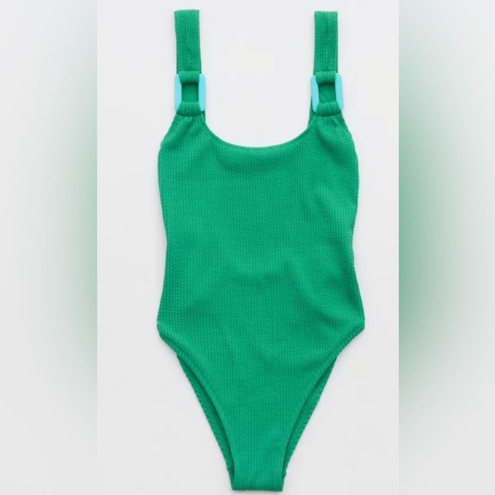NWT Aerie Crinkle Birthday Scoop Cheekiest One Piece Swimsuit